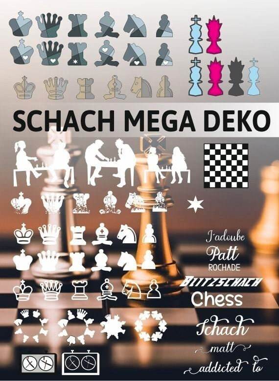 SCHACH MEGA DEKO, als svg, dxf Plotterdatei und png zum drucken - Sewando