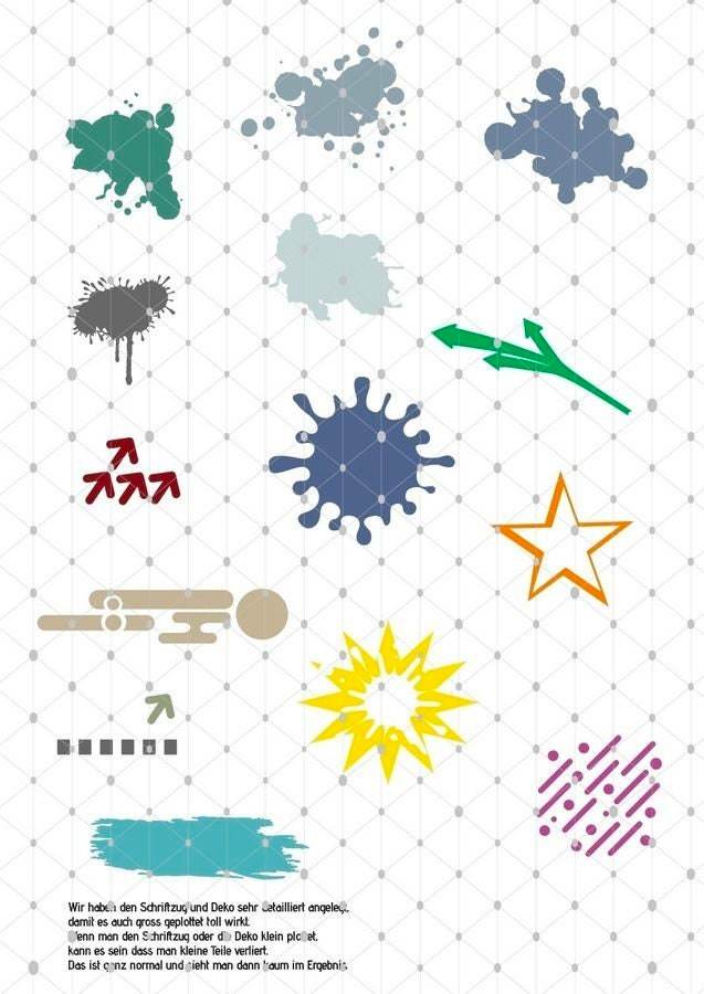 KOCHEN inkl. MEGA DEKO Trash/Splash für Küche, als svg, dxf Plottdatei Plotterdatei und png zum drucken - Sewando