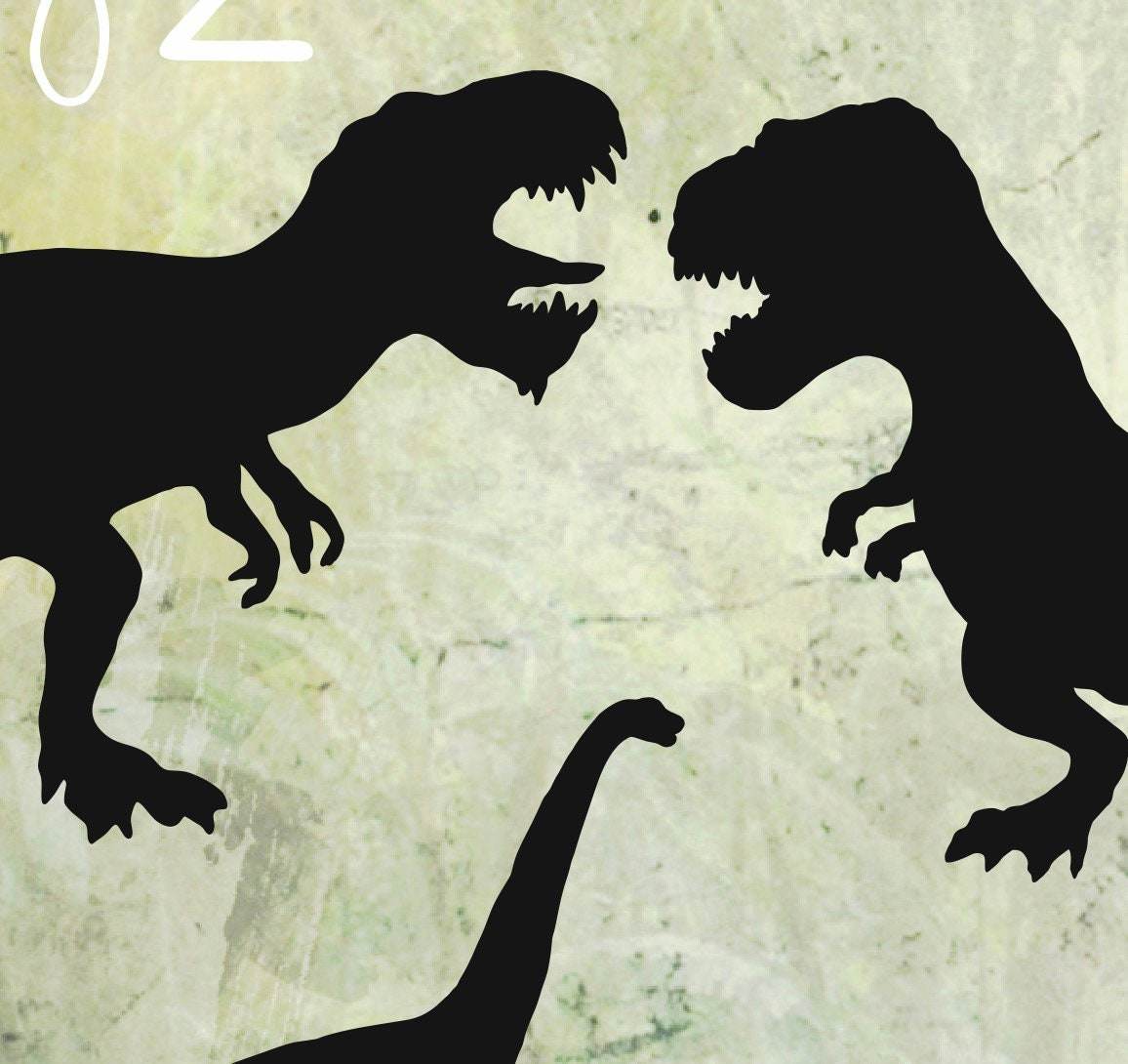 DINO POWER Dinosaurier Silhouetten, Plotter und Laser-Datei als SVG und DXF - Sewando
