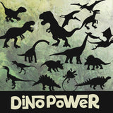 DINO POWER Dinosaurier Silhouetten, Plotter und Laser-Datei als SVG und DXF - Sewando