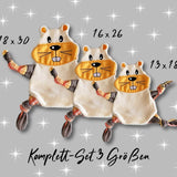Stickdatei Hamster Kuscheltuch ITH in drei Größen, Baby, Schmusetuch, Kuscheltier - Sewando