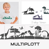 DINO MULTIPLOTT Komplett Set, vom Tee-Licht bis Wand-Tattoo alles in einem Paket SVG und DXF PLOTT - Sewando