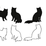 Stickdatei Katzen - vier Motive, zwei Varianten, Rahmen 10x10 - Sewando