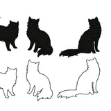 Stickdatei Katzen - vier Motive, zwei Varianten, Rahmen 10x10 - Sewando