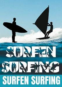 Plotterdatei SURFEN SURFING Shadow Schrift inkl Trash & Splash - Sewando