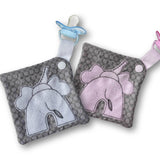 Stickdatei Schmusetuch Elefant ITH drei Größen, Baby, Kuscheltuch, Stickmuster, Schnuller - Sewando