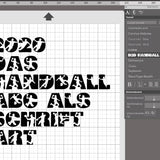 HANDBALL ABC als Schriftart UND Plotterdatei svg und dxf - Sewando