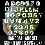 HANDBALL ABC als Schriftart UND Plotterdatei svg und dxf - Sewando