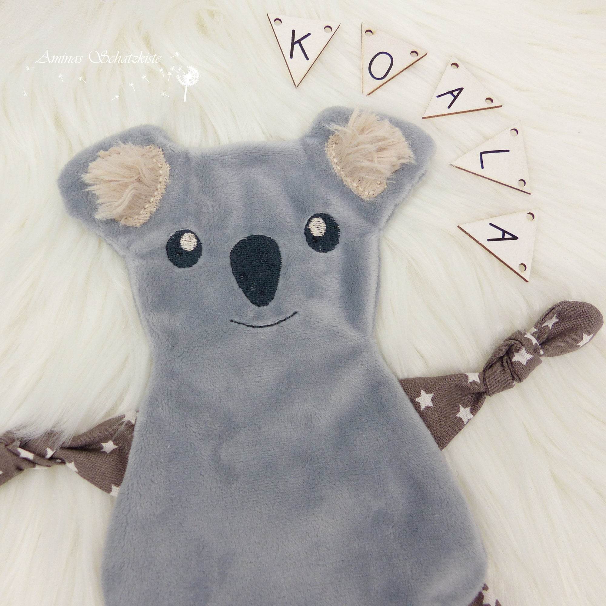 Stickdatei Koala Kuscheltuch ITH, drei Größen, Schmusetuch, Kuscheltier - Sewando