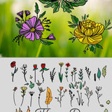 Plotter-SPARSET - FLOWER POWER Doodle und die 3 Glas-Blumen und Bonus Vasen SVG und DXF - Sewando