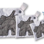 Stickdatei Schmusetuch Elefant ITH drei Größen, Baby, Kuscheltuch, Stickmuster, Schnuller - Sewando