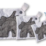 Stickdatei Schmusetuch Elefant ITH drei Größen, Baby, Kuscheltuch, Stickmuster, Schnuller - Sewando