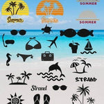 Sommer Urlaub Mega Deko Plotterdatei, Laserdatei als SVG und DXF - Sewando