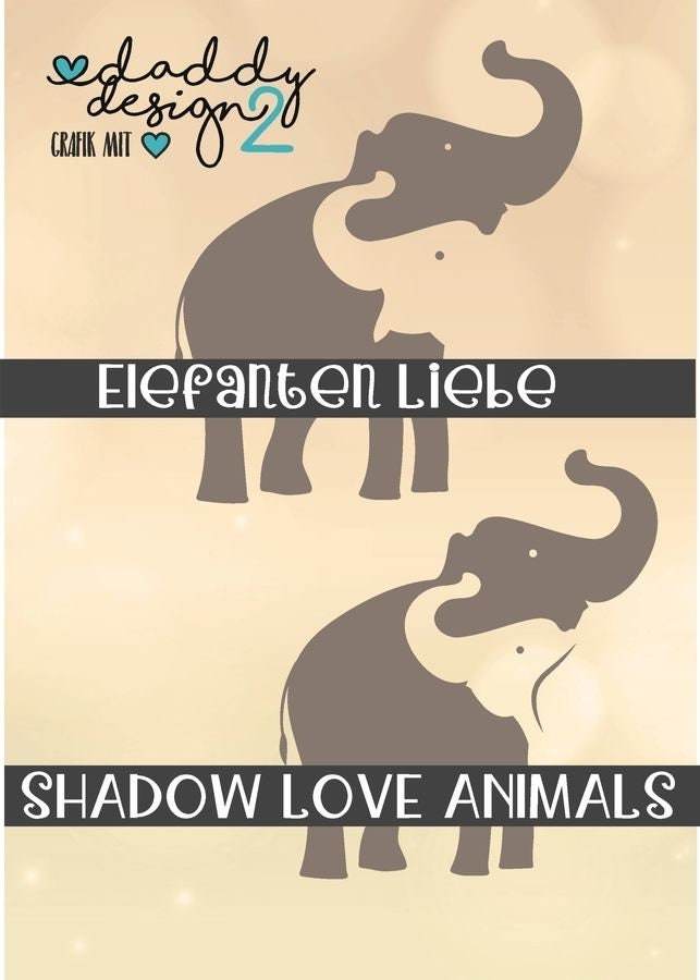 ELEFANTEN - LIEBE 2 Plotterdatei, Laserdatei - Shadow- Love- Illusion- - Sewando