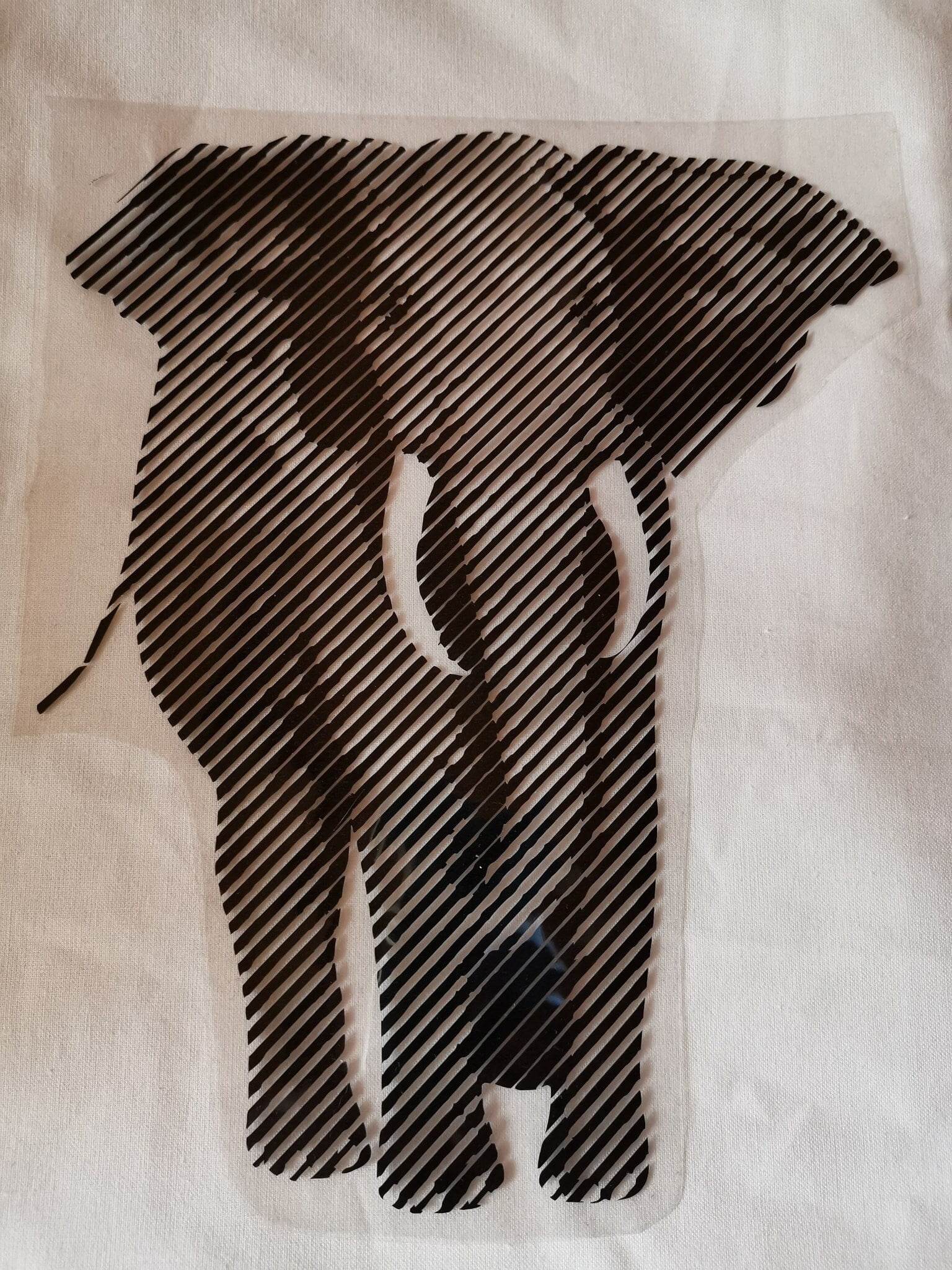 LINEART ELEFANT 1 Farbe / Folie Illusions Plotter und Laser-Datei als SVG und DXF - Sewando