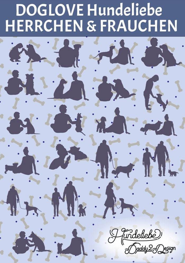 Plotterdatei DOGLOVE - HUNDELIEBE - Erwachsene - gemischte Rassen SVG DXF PLOTT - Sewando