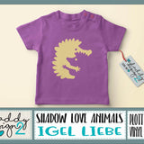Plotterdatei SHADOW LOVE ANIMALS - Igel Liebe SVG DXF - Sewando