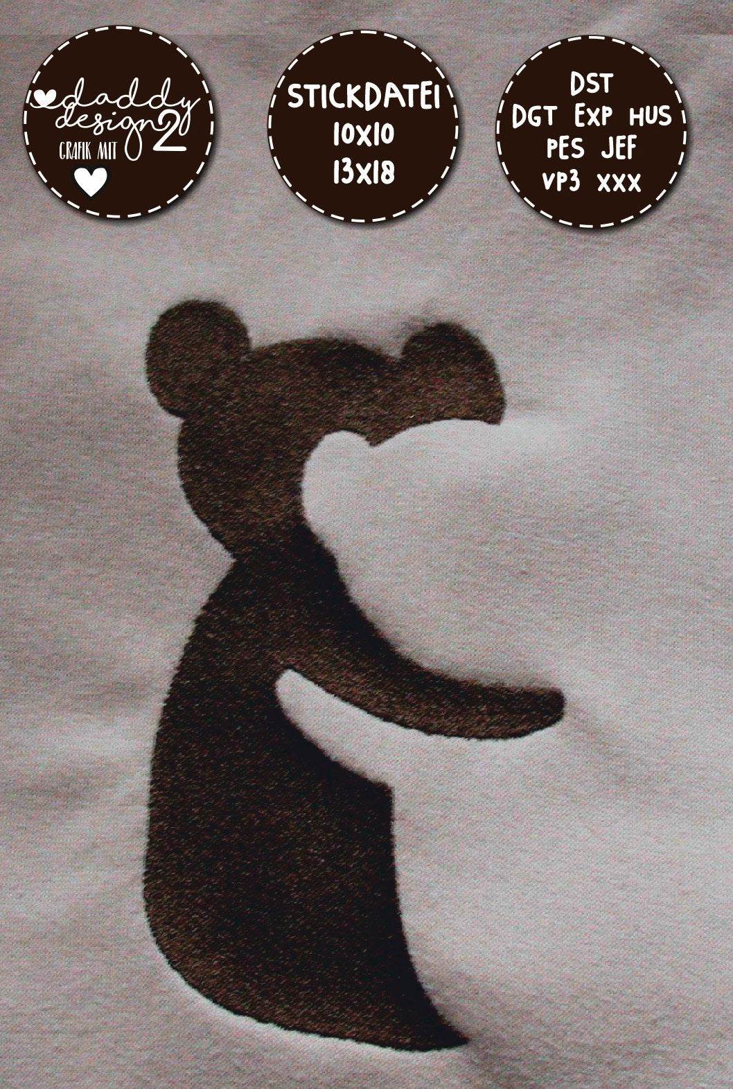 Schatten-Illusions-Stickdatei - TEDDYs - 10x10 18x13, Stickdatei - Sewando