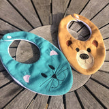 Kinder-Halstuch Stickdatei ITH 16x26 Tuch Herbst Schal Katze Bär Baby - Sewando