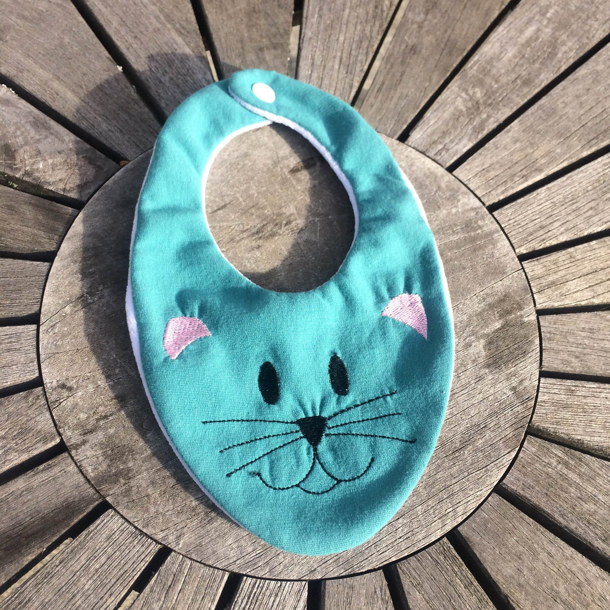 Kinder-Halstuch Stickdatei ITH 16x26 Tuch Herbst Schal Katze Bär Baby - Sewando