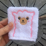 Lama-Waschlappen Stickdatei ITH 10x10 Waschhandschuh Alpaka Tiere - Sewando