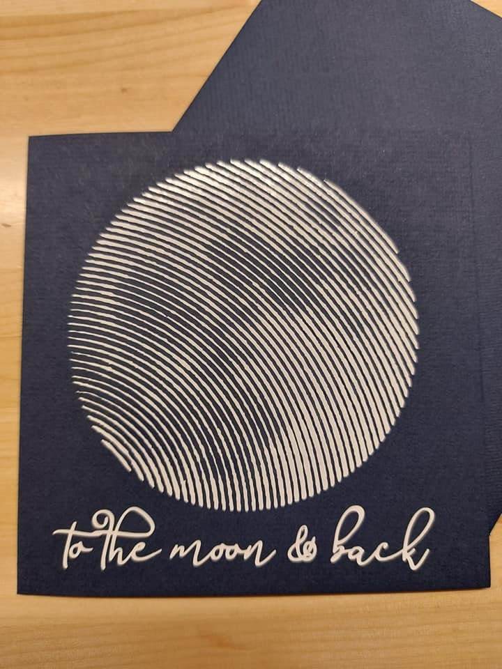 Plotterdatei MOND LineART - bis zum Mond und zurück - inkl Schriftzug und Template - Sewando