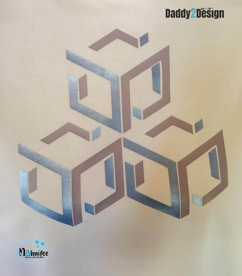 Geo Würfel - Illusions-Plott, Plotter und Laser-Datei als SVG und DXF - Sewando