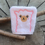 Lama-Waschlappen Stickdatei ITH 10x10 Waschhandschuh Alpaka Tiere - Sewando