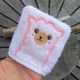 Lama-Waschlappen Stickdatei ITH 10x10 Waschhandschuh Alpaka Tiere - Sewando