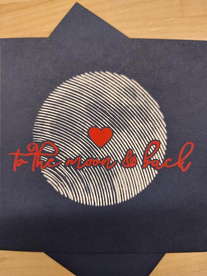 Plotterdatei MOND LineART - bis zum Mond und zurück - inkl Schriftzug und Template - Sewando
