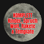 MOND LineART - bis zum Mond und zurück -Wolf, Spruch, Rakete Plotterdatei, Laserdatei - Sewando