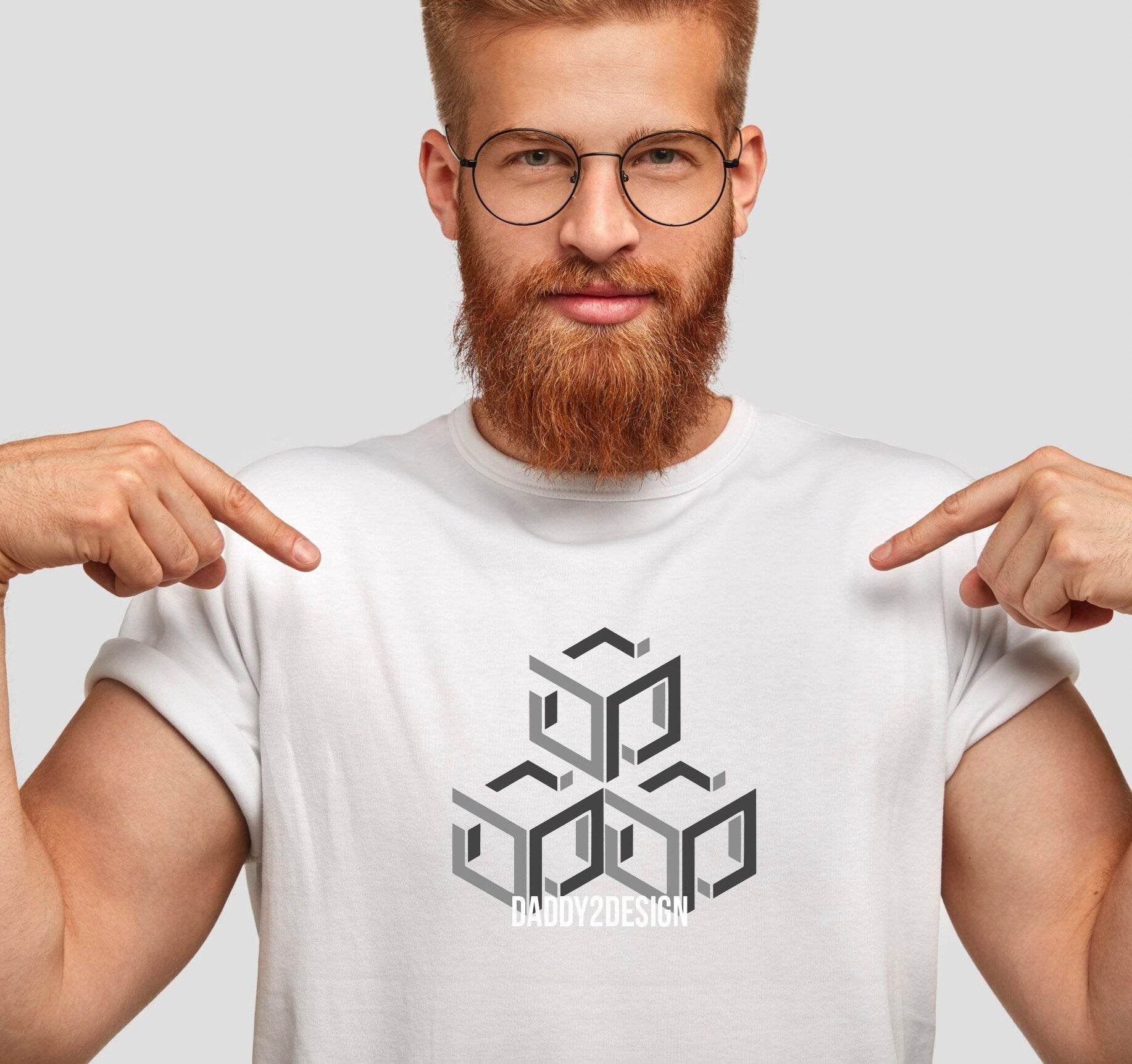 Geo Würfel - Illusions-Plott, Plotter und Laser-Datei als SVG und DXF - Sewando