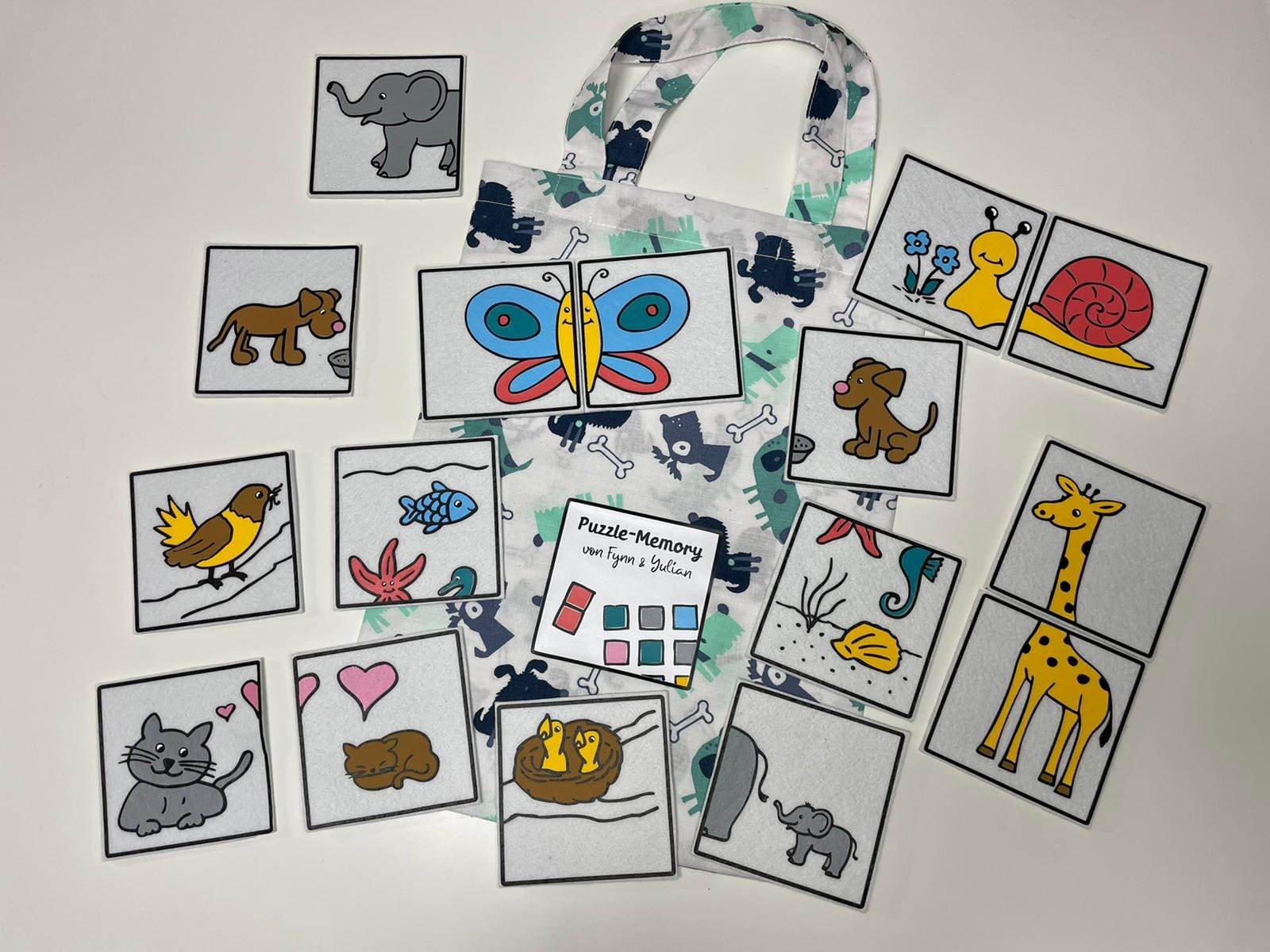 Plotterdatei PUZZLE-MEMORY svg + dxf + Druckvorlage - Sewando