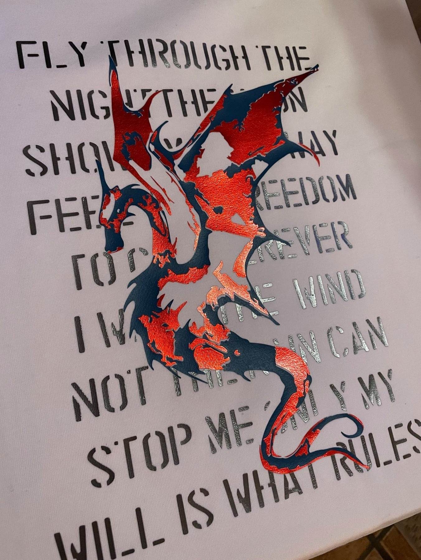 Dragon Poem - Drachen Gedicht - cooles Dein Style Motiv nicht nur für coole Teens, Plotter und Laser-Datei als SVG und DXF - Sewando