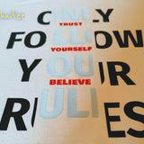 Plotterdatei FOLLOW YOUR RULES - dein Style dein Leben PLOTT und LASER - Sewando