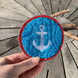 Abschminkpad Anker Stickdatei ITH 10x10 cm Waschpad Meer Urlaub Kosmetikpad maritim - Sewando