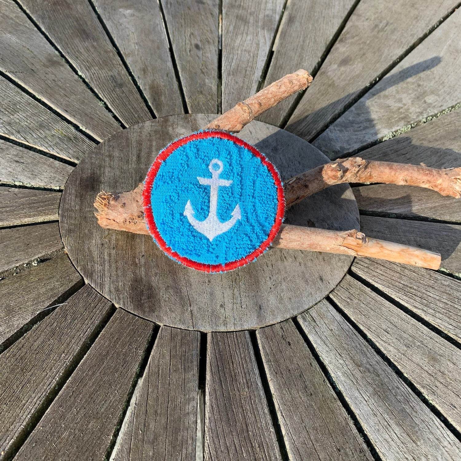 Abschminkpad Anker Stickdatei ITH 10x10 cm Waschpad Meer Urlaub Kosmetikpad maritim - Sewando