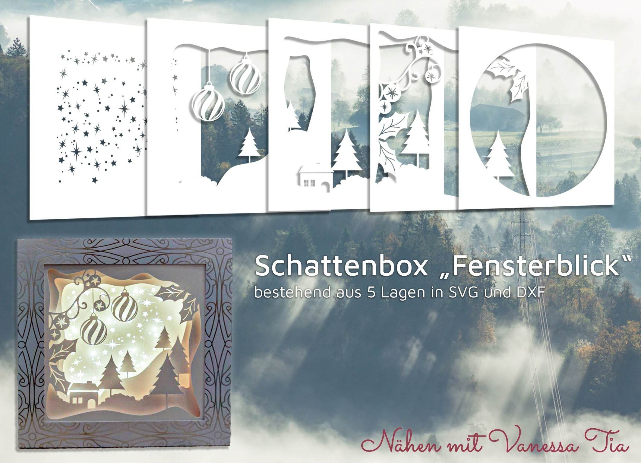 Fensterblick Schattenbox - Plotterdatei - Sewando