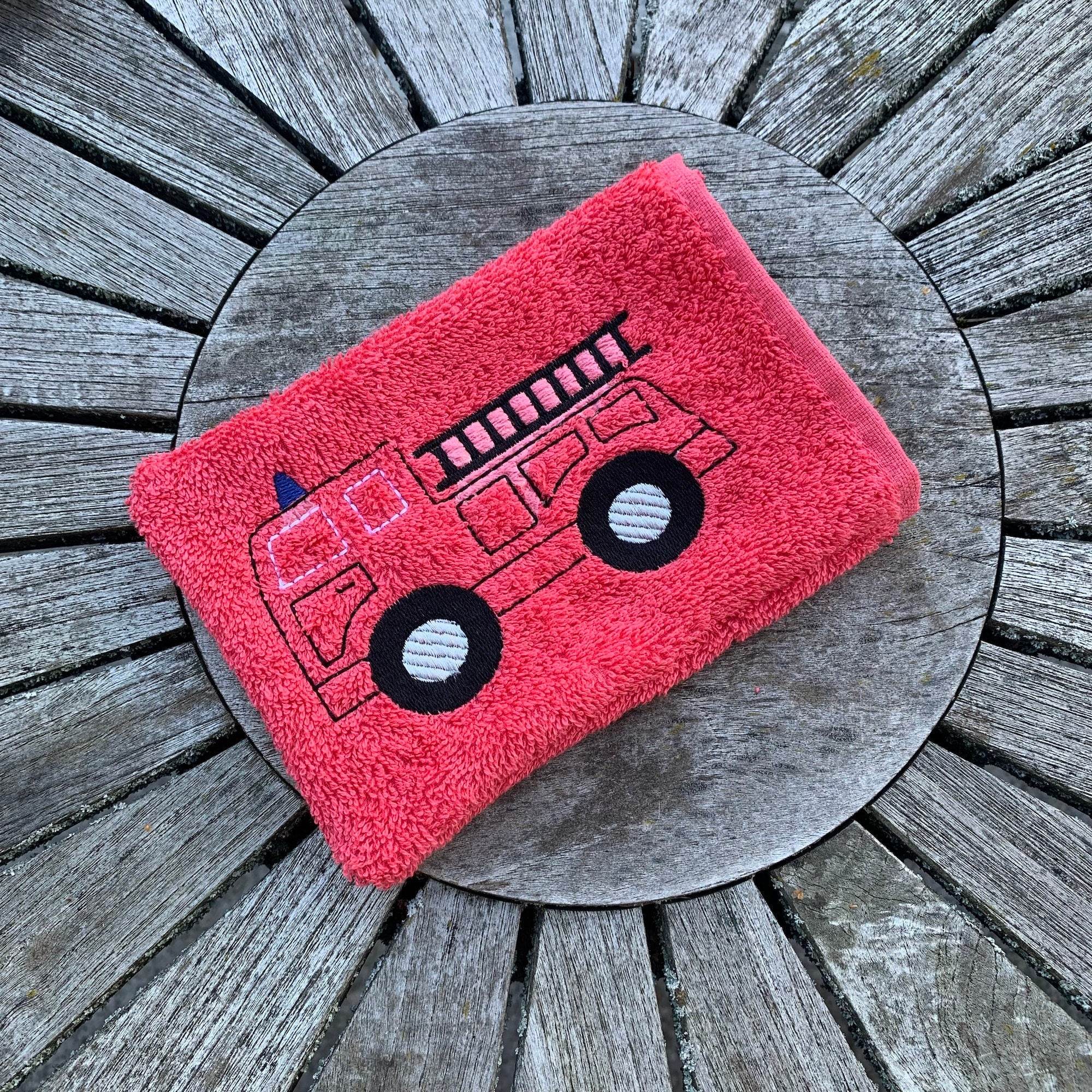 Feuerwehr Waschlappen Stickdatei ITH 13x18 Waschhandschuh Anleitung in deutscher Sprache - Sewando