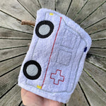 Krankenwagen Waschlappen Stickdatei ITH 13x18 Waschhandschuh RTW Rettungswagen Auto - Sewando