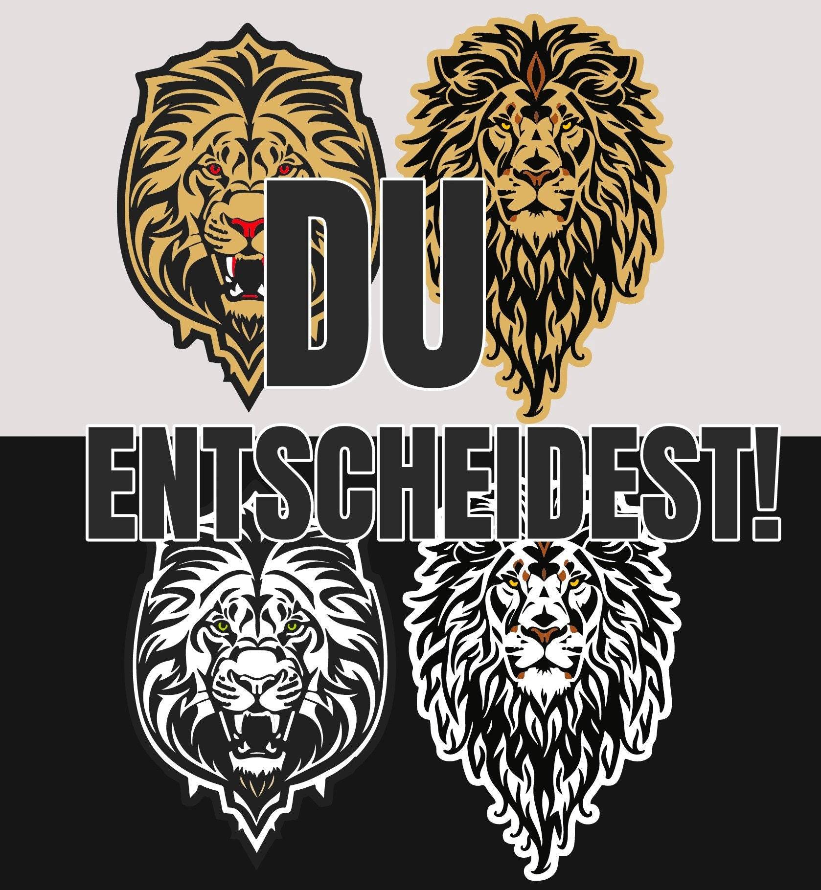 LÖWEN BRÜDER Plotterdatei - du entscheidest ob lieb, böse farbig oder weiss / schwarz SVG und DXF - Sewando