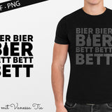Schriftzug "Bier Bier Bier Bett Bett Bett" | Plotterdatei