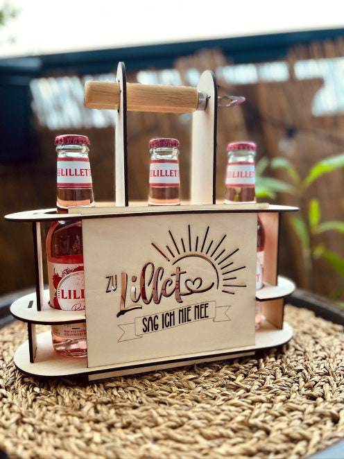 Lasercut-Datei: Lillet-Getränkehalter | SVG / DXF - 3mm - gewerblich nutzbar - Sewando