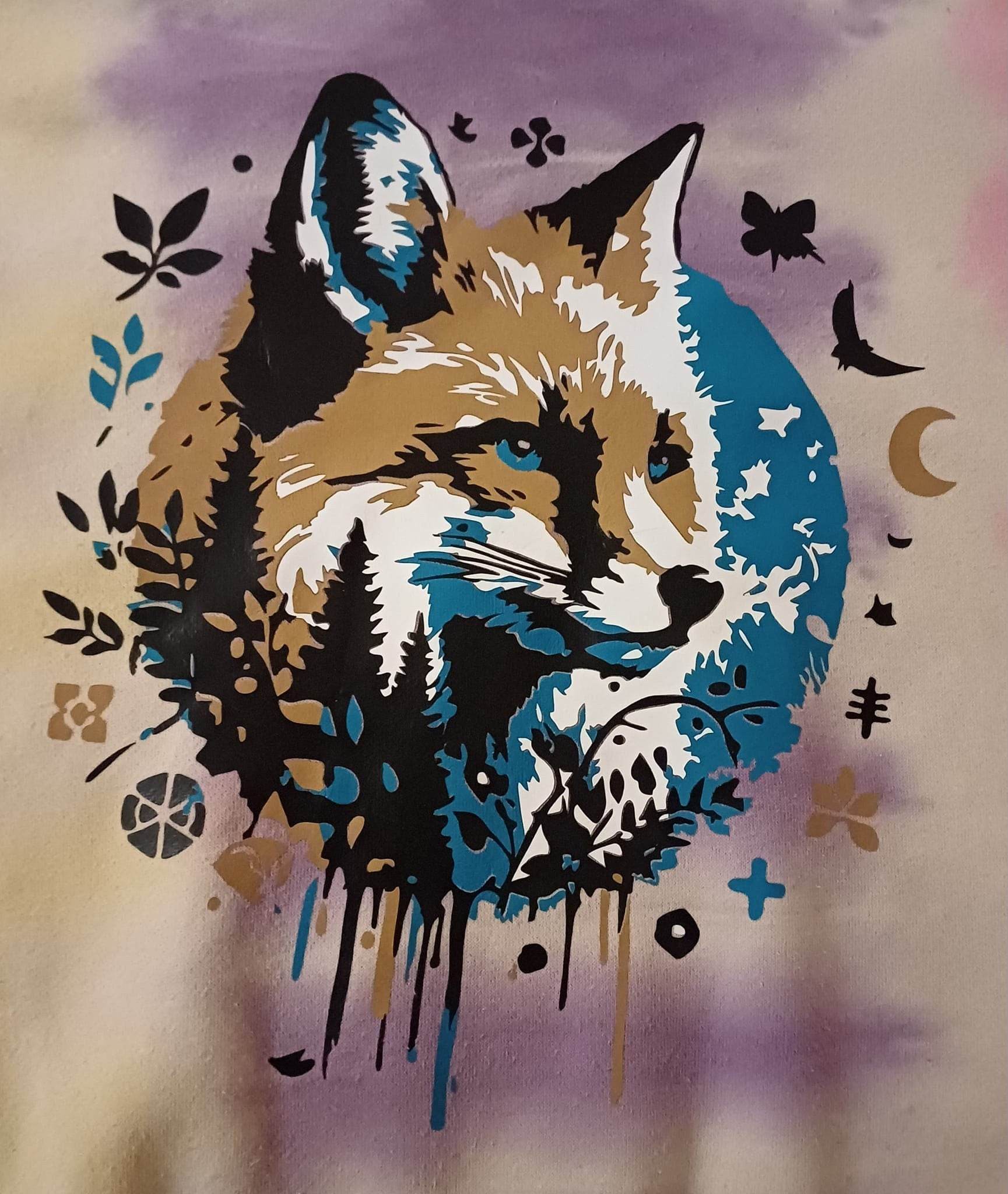 FrühlingsFuchs 2 Varianten mit Augen und geschlossene Augen, PLOTTERDATEI als SVG und DXF - Sewando