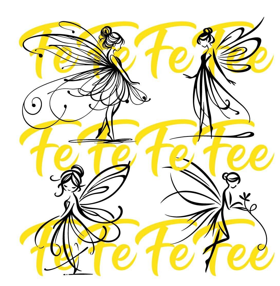 FeFeFeFee die 4 bezaubernden Feen, Plotter und Laser-Datei als SVG und DXF - Sewando