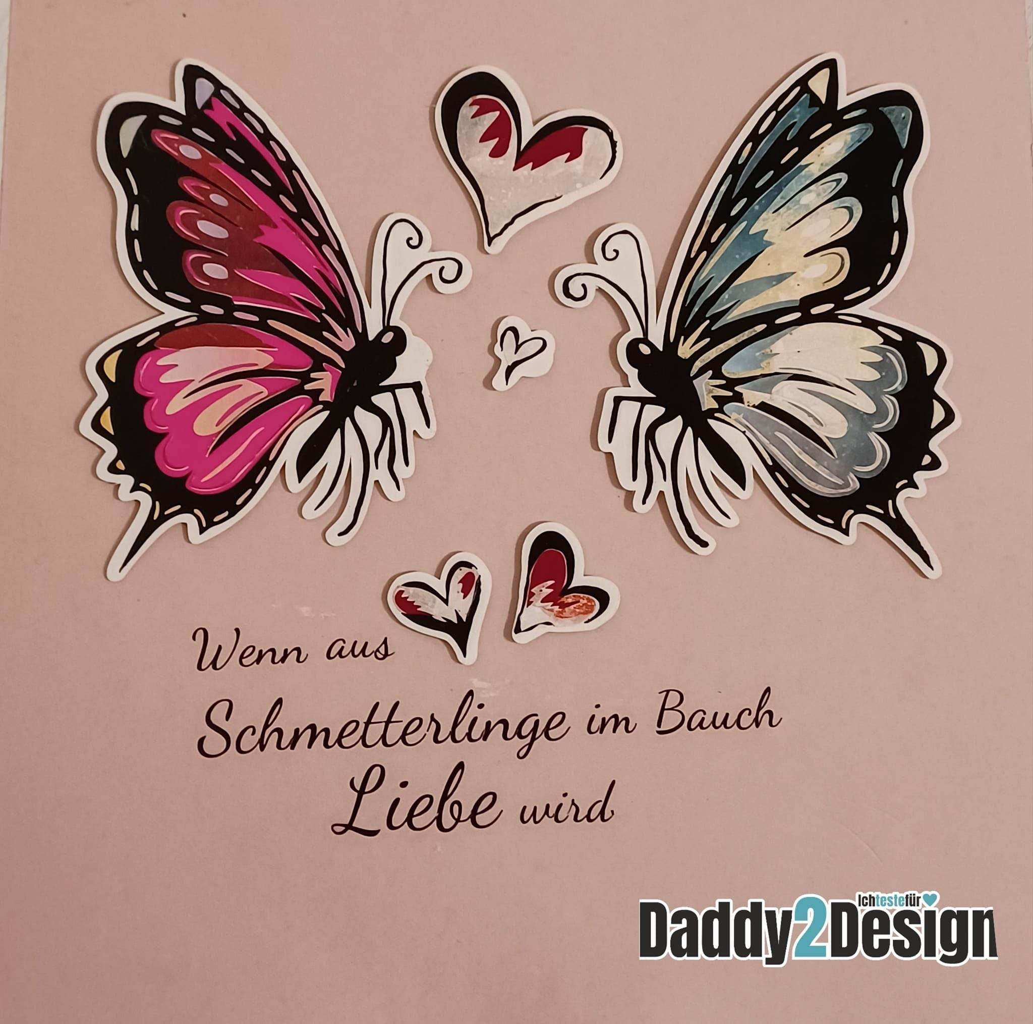SchmetterLiebe die 2 süssen Schmetterlinge, Plotter und Laser-Datei als SVG und DXF - Sewando