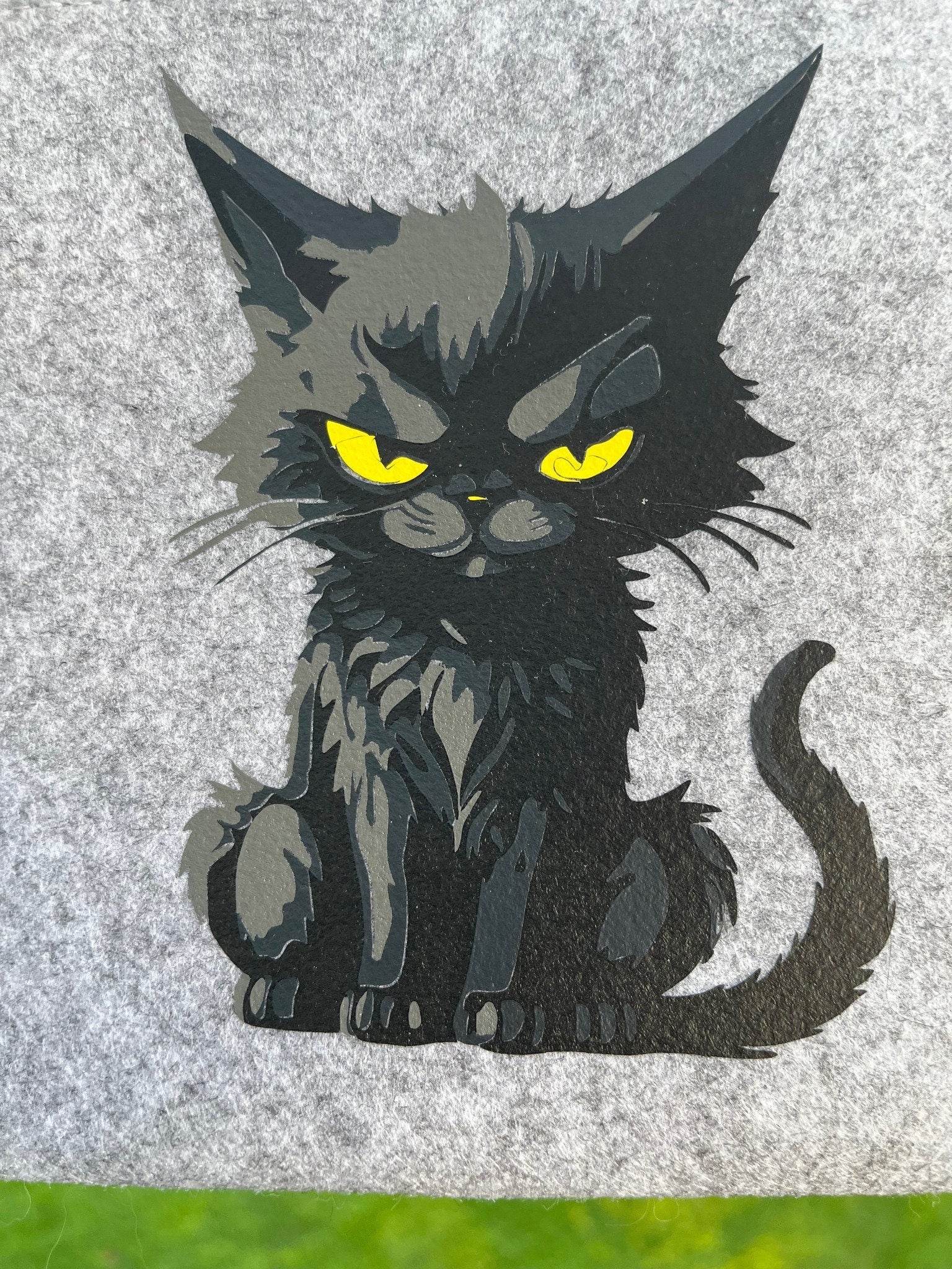 Lustig ärgerliche Katze Angry Cat, Plotter und Laser-Datei als SVG und DXF - Sewando