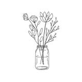 Stickdatei Blumenglas Nr. 1 in vier Größen, Sommer, Frühling, Wildblumen, Vase, Glas - Sewando