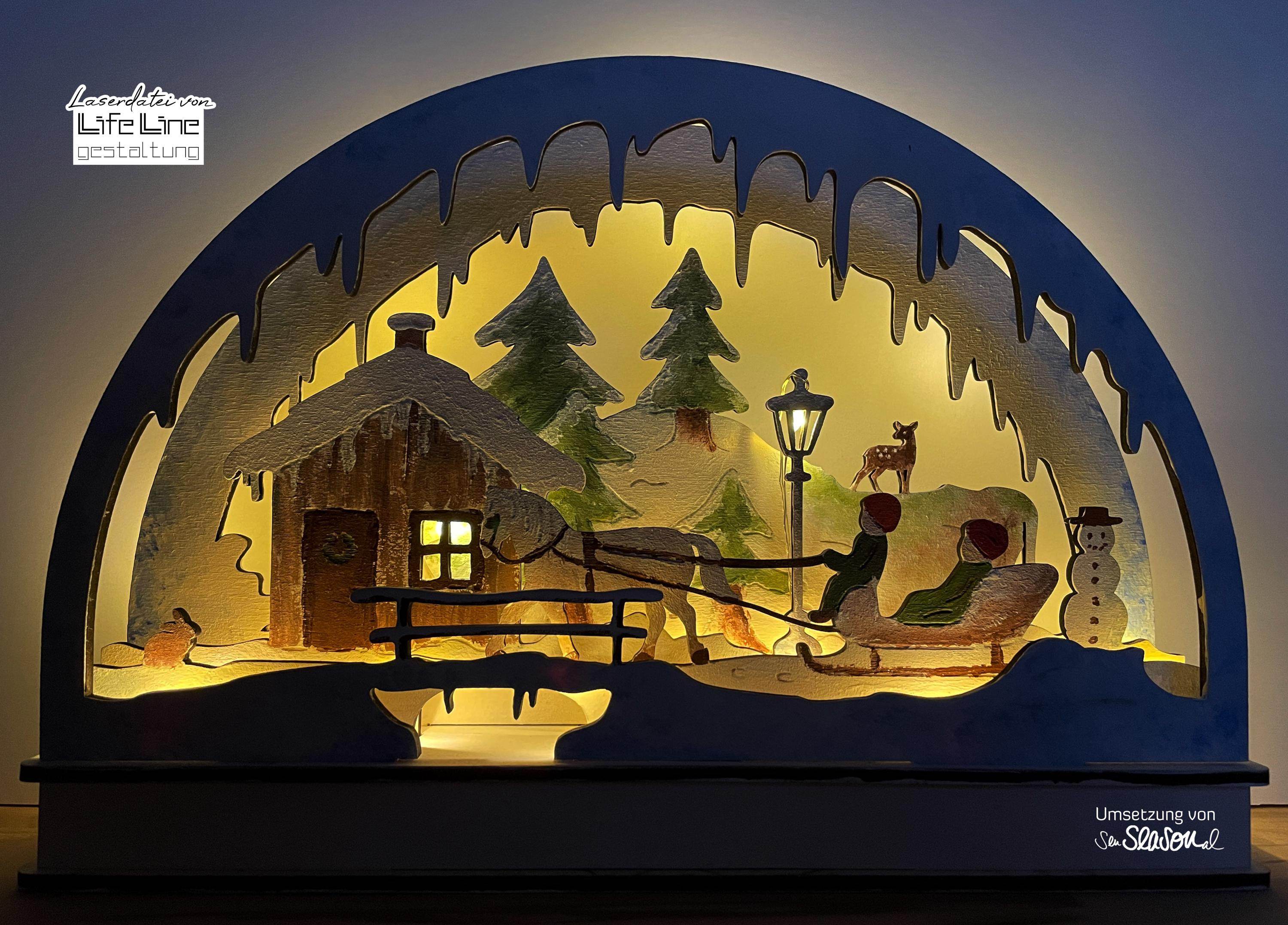 Lasercut-Datei SCHWIBBOGEN SCHLITTENFAHRT svg - Sewando