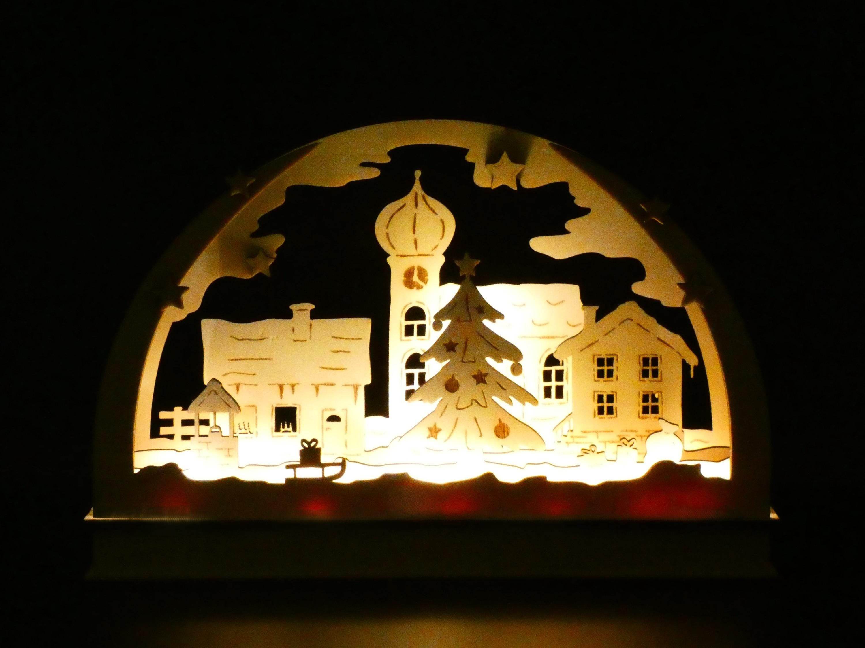 Lasercut-Datei SCHWIBBOGEN WEIHNACHTSDORF svg - Sewando